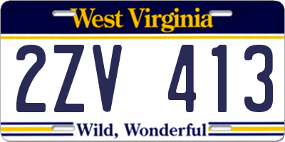 WV license plate 2ZV413