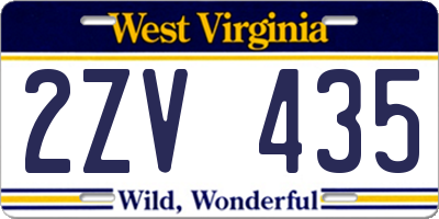 WV license plate 2ZV435