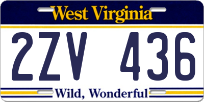 WV license plate 2ZV436