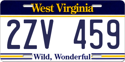 WV license plate 2ZV459