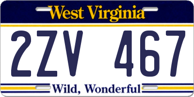 WV license plate 2ZV467