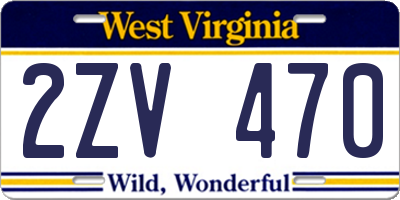 WV license plate 2ZV470