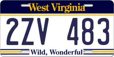 WV license plate 2ZV483