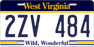 WV license plate 2ZV484