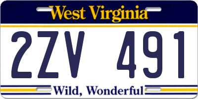 WV license plate 2ZV491