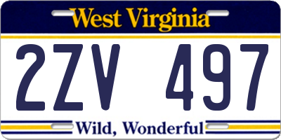 WV license plate 2ZV497
