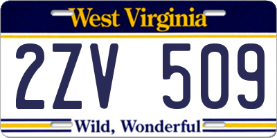 WV license plate 2ZV509