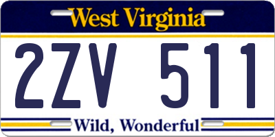 WV license plate 2ZV511