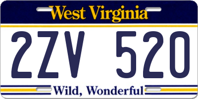 WV license plate 2ZV520
