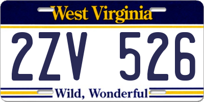 WV license plate 2ZV526