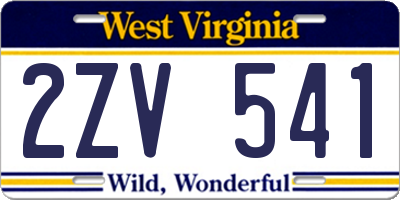 WV license plate 2ZV541