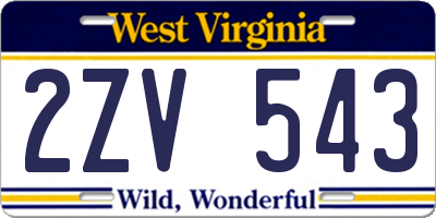 WV license plate 2ZV543