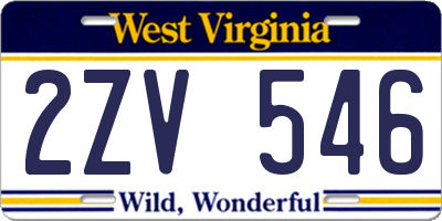 WV license plate 2ZV546