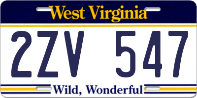 WV license plate 2ZV547