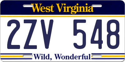 WV license plate 2ZV548