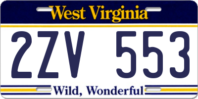 WV license plate 2ZV553
