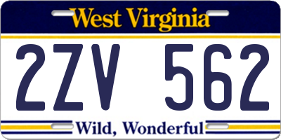 WV license plate 2ZV562