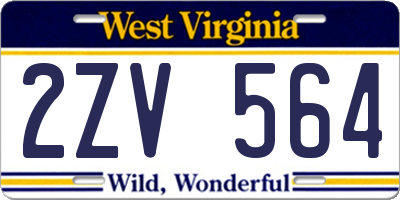 WV license plate 2ZV564