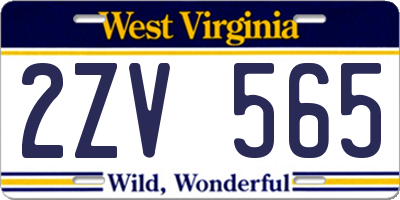 WV license plate 2ZV565