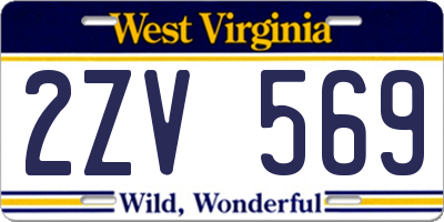 WV license plate 2ZV569