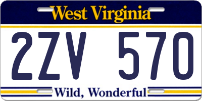 WV license plate 2ZV570