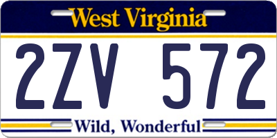 WV license plate 2ZV572