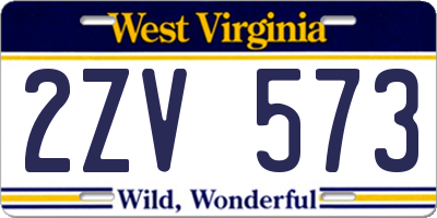 WV license plate 2ZV573