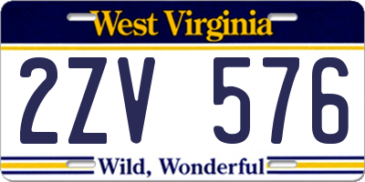 WV license plate 2ZV576