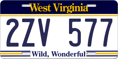 WV license plate 2ZV577
