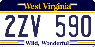 WV license plate 2ZV590