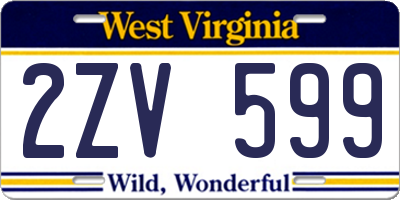 WV license plate 2ZV599