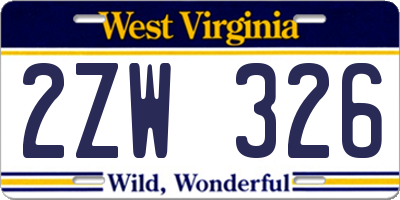 WV license plate 2ZW326