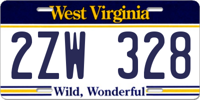 WV license plate 2ZW328