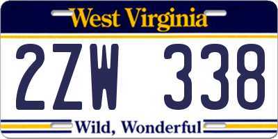 WV license plate 2ZW338