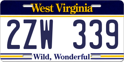 WV license plate 2ZW339
