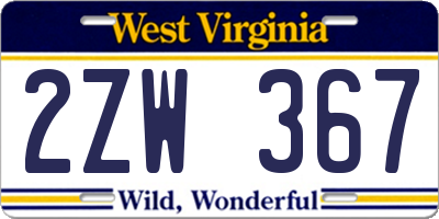 WV license plate 2ZW367