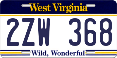 WV license plate 2ZW368