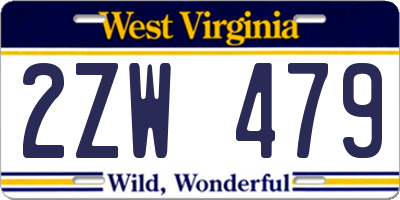 WV license plate 2ZW479