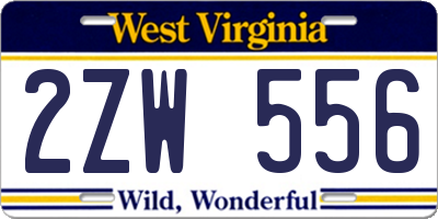WV license plate 2ZW556
