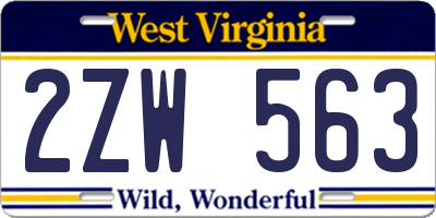WV license plate 2ZW563