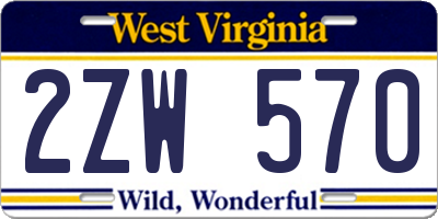 WV license plate 2ZW570