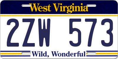 WV license plate 2ZW573