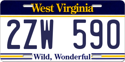 WV license plate 2ZW590
