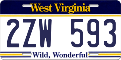 WV license plate 2ZW593