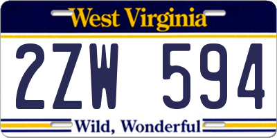 WV license plate 2ZW594