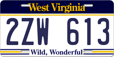 WV license plate 2ZW613
