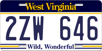 WV license plate 2ZW646