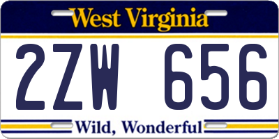 WV license plate 2ZW656