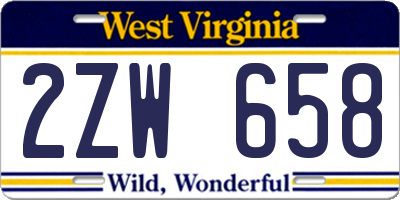 WV license plate 2ZW658