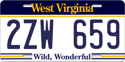 WV license plate 2ZW659